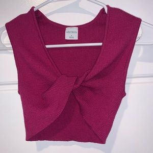 Wild fable* Maroon sweater like crop top (S)